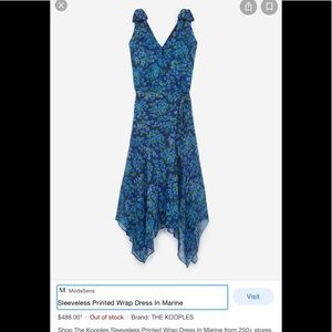 Kooples Blue Silk Floral Wrap Dress - NWOT!